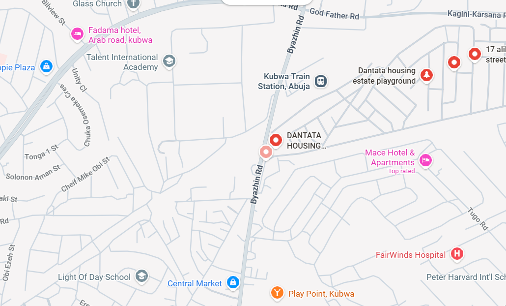 Map location snapshot of Dantata Estate Kubwa Abuja